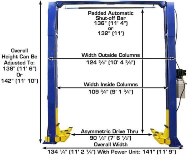 61OaSspB7UL._AC_SL1200.jpg Atlas 9KOHX Overhead 9,000 lbs. Capacity 2 Post Lift