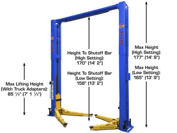 AP-PVL12-3-4.jpg Atlas Platinum PVL-12 ALI Certified 12,000 Lbs. Capacity 2 Post Lift (Blue)