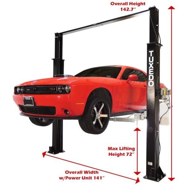 Tuxedo 9,000 lb. Capacity Overhead 2 Post Lift- Asymmetric Arms