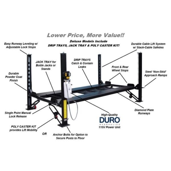 Tuxedo FP8K-DX-XLT Extended Four Post Auto Lift
