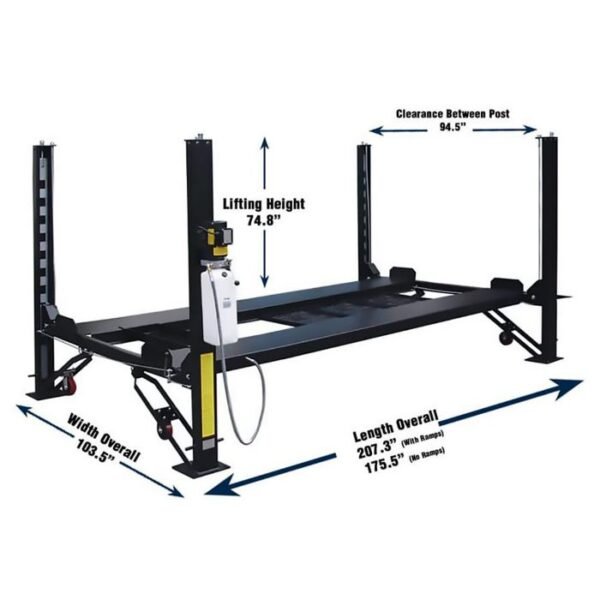 Tuxedo FP8K-DX-XLT Extended Four Post Auto Lift